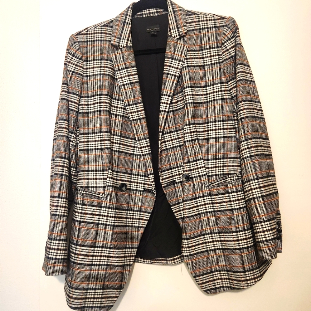 Ann Taylor Plaid Blazer